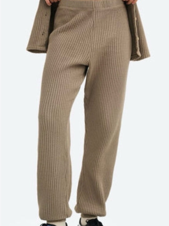 MATE the Label Pants - MATE the Label Waffle Joggers - Bark Medium - Organic Cotton